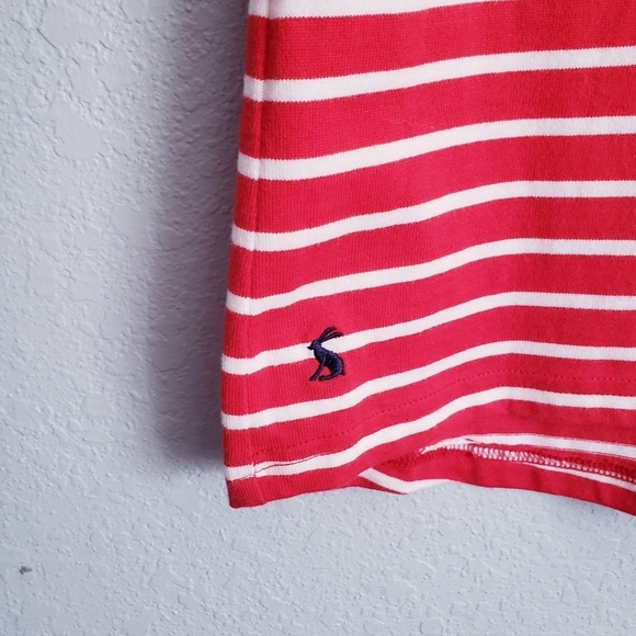 Joules Red And White Nautical Stripe Jingle Bell Harbour Long Sleeve Jersey Top - Picture 2 of 9